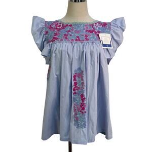 Mi Golondrina Soledad Blouse Blue